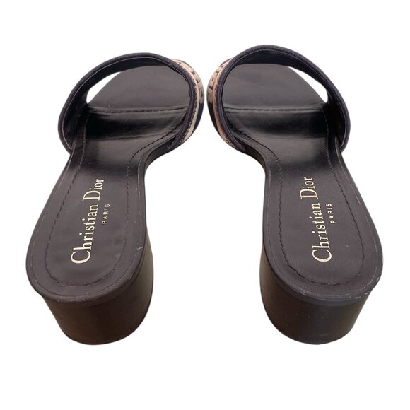 CHRISTIAN DIOR Dway Block Heel Slide Sandals Mules \\ 39 - Picture 7 of 10